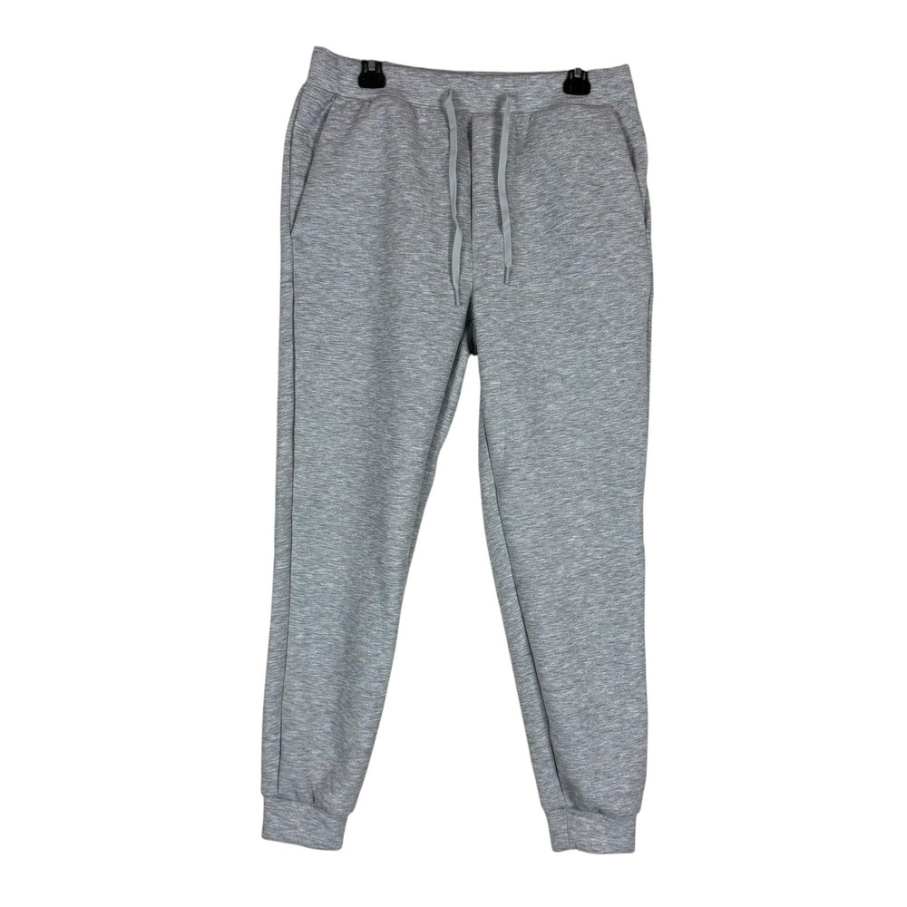 FLX Pants Mens Medium Gray Knit Joggers Drawstring Elastic Waist Pockets Stretch